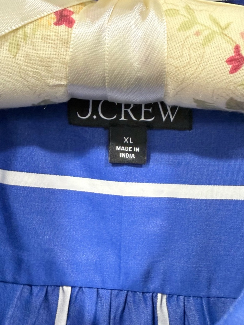 J. Crew Amelia Royal Blue and White Striped Ruffle Hem Shirtdress - Picture 5 of 7